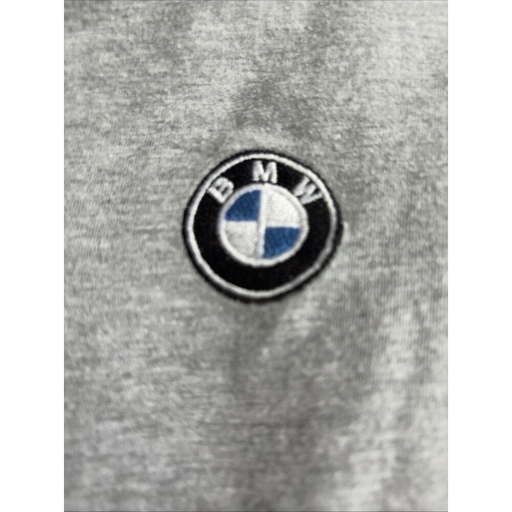 BMW T-Shirts long short - cotton blend gray blue mens XL Large - Picture 3 of 9